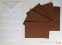 5x Mini-Karte A7 - braun - mit Umschlag