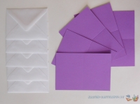 5x Mini-Karte A7 - lila - mit Umschlag