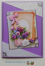 5x Mini-Karte A7 - lila - mit Umschlag