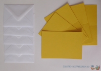 5x Mini-Karte A7 - gelb - mit Umschlag