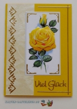 5x Mini-Karte A7 - gelb - mit Umschlag