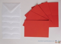 5x Mini-Karte A7 - rot - mit Umschlag