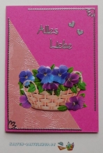 5x Mini-Karte A7 - pink - mit Umschlag