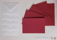 5x Mini-Karte A7 - bordeaux - mit Umschlag