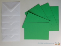 5x Mini-Karte A7 - apfelgrün - mit Umschlag