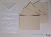 5x Mini-Karte A7 - elfenbein - mit Umschlag