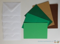 5x Mini-Karte A7 - Mix 5 mit 5 verschiedenen Farben - mit Umschlag