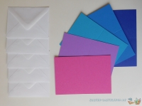 5x Mini-Karte A7 - Mix 3 mit 5 verschiedenen Farben - mit Umschlag