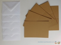 5x Mini-Karte A7 - karamell - mit Umschlag