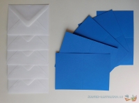 5x Mini-Karte A7 - blau - mit Umschlag