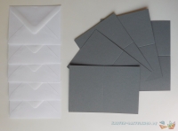 5x Mini-Karte A7 - grau - mit Umschlag