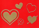 Sticker - Herzen 3 - gold - 801