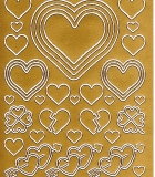Sticker - Herzen 3 - gold - 801
