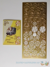 Sticker - Blumen - gold - 1114