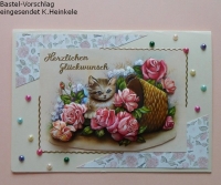 3D-Bogen Katze und Rosen von LeSuh (4169611)