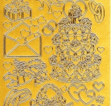 Sticker - Hochzeitsmotive - gold - 802