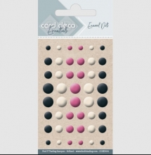 Enamel Dots - Matt - schwarz-weiß-rosarot (46 Stück pro Packung)
