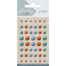 Enamel Dots - Matt - grün-orange-hellblau (46 Stück pro Packung)