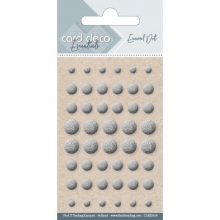 Enamel Dots - Glitter - silber (46 Stück pro Packung)