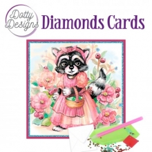 Diamond Card - Waschbr im Kleid - quadratisch