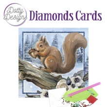 Diamond Card - Eichhrnchen im Winter - quadratisch