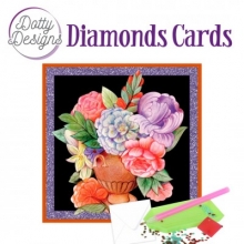 Diamond Card - Vase mit Blumen - quadratisch