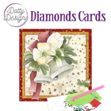 Diamond Card - Weihnachtsglocken mit Blumen - quadratisch