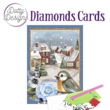 Diamond Card - Verschneites Dorf - A6-Format