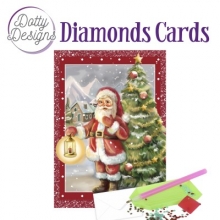Diamond Card - Weihnachtsmann mit Kerze - A6-Format