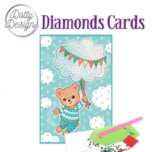 Diamond Card - Babybär, blau - A6-Format