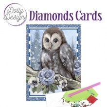 Diamond Card - Eule im Schnee - A6-Format