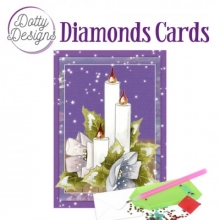 Diamond Card - Kerzen mit Blumen - A6-Format