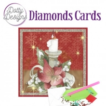 Diamond Card - Weihnachtsstern mit Kerze - quadratisch