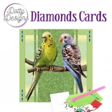 Diamond Card - Wellensittiche - quadratisch