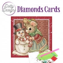 Diamond Card - Maus und Schneemann - quadratisch