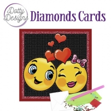 Diamond Card - Verliebte Smilies - quadratisch