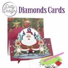 Diamond Easel Card - Santa mit Rentieren - Staffelei-Karte