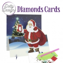 Diamond Easel Card - Santa mit Geschenk - Staffelei-Karte