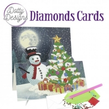 Diamond Easel Card - Schneemann mit Weihnachtsbaum - Staffelei-Karte