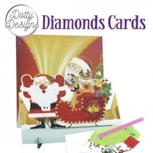 Diamond Easel Card - Santa mit Schlitten - Staffelei-Karte