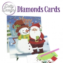 Diamond Easel Card - Santa und Schneemann - Staffelei-Karte