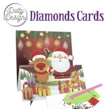 Diamond Easel Card - Santa mit Rentier - Staffelei-Karte