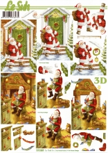 3D-Bogen Weihnachtsmann vor Tür und Kamin von LeSuh (777.087)