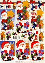 3D-Bogen Weihnachtsmann mit Pinguin von LeSuh (777.103)
