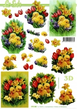 3D-Bogen Küken im Blumennest von LeSuh (777.158)