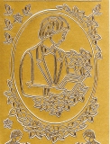 Sticker - Kommunion / Konfirmation Junge - gold - 890